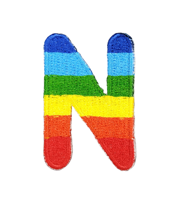 Parche Termoadhesivo Letra Letter N Arco iris 4 cm