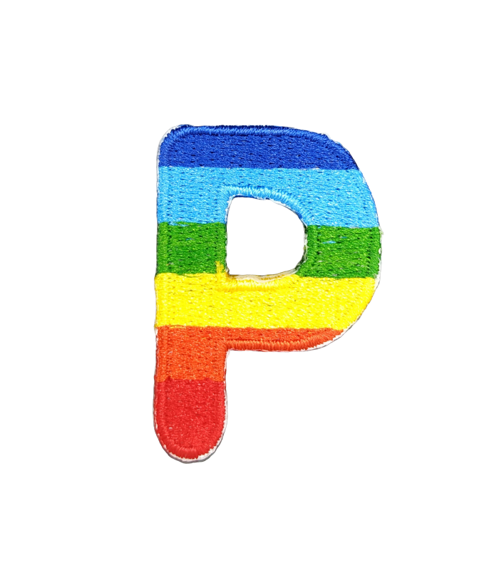 Parche Termoadhesivo Letra Letter P Arco iris 4 cm