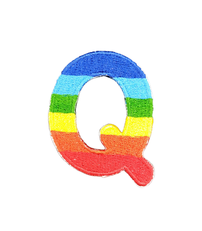 Parche Termoadhesivo Letra Letter Q Arco iris 4 cm