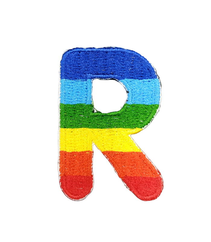 Parche Termoadhesivo Letra Letter R Arco iris 4 cm
