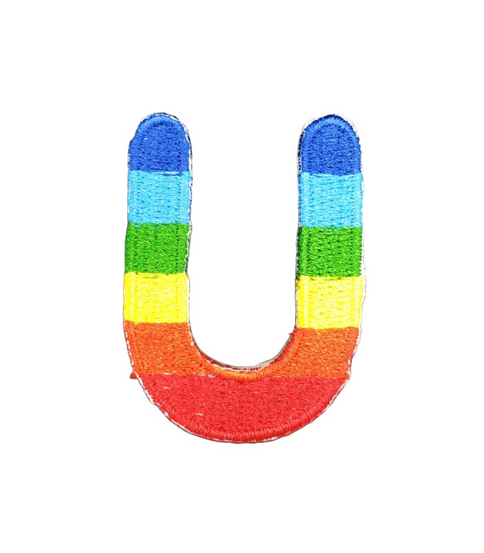 Parche Termoadhesivo Letra Letter U Arco iris 4 cm