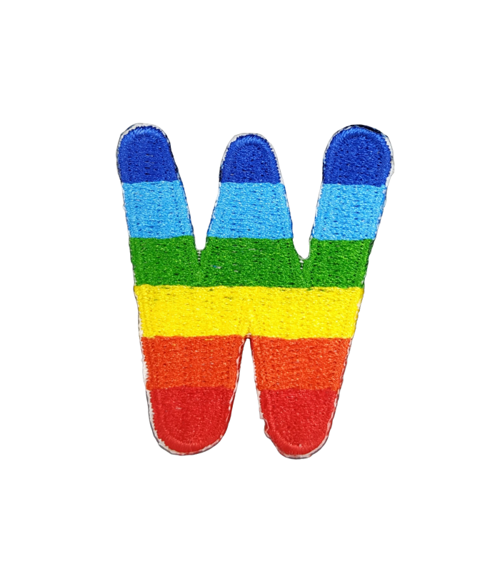 Parche Termoadhesivo Letra Letter W Arco iris 4 cm