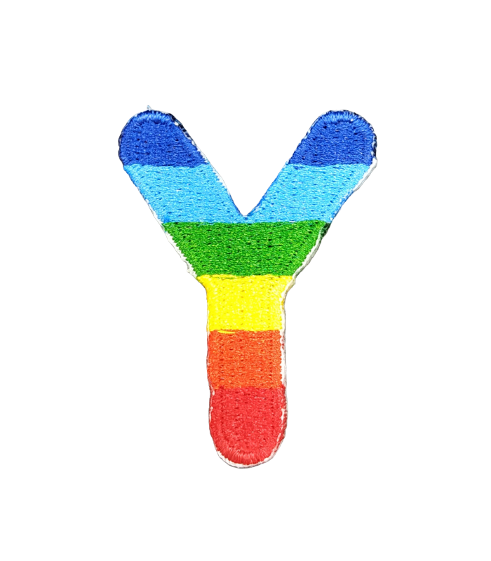 Parche Termoadhesivo Letra Letter Y Arco iris 4 cm