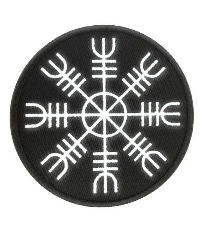 Parche Termoadhesivo Símbolo de Protección Vikingo Aegishjalmur 9 Cm