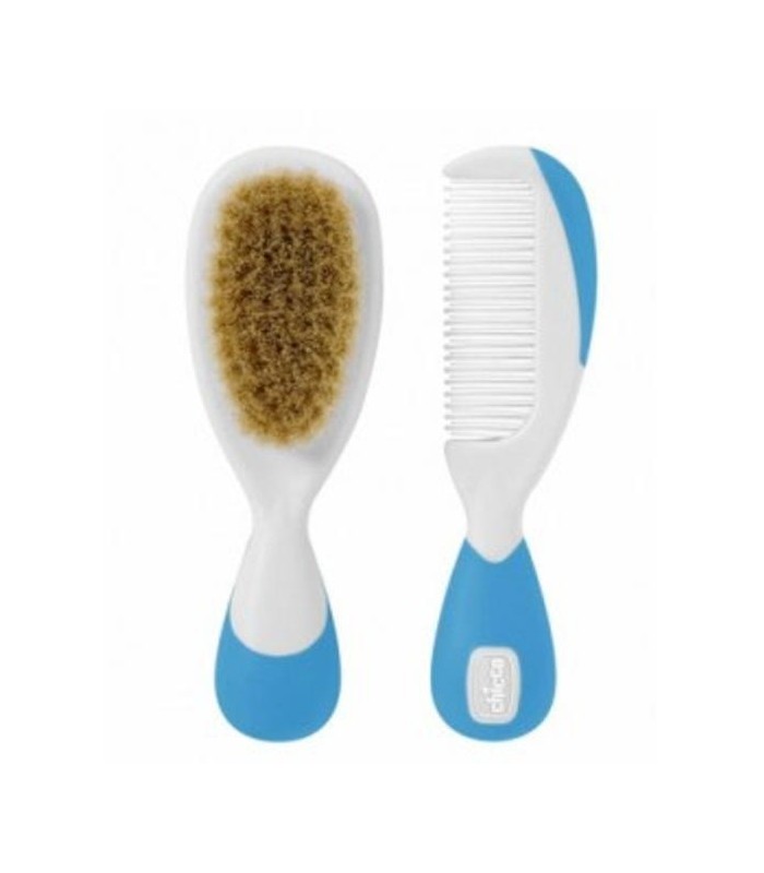 CEPILLO Y PEINE NATURAL AZUL