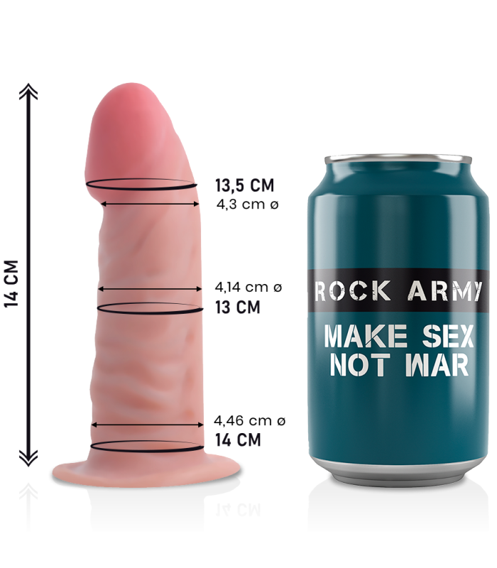 ROCKARMY - DUAL DENSITY TIGER DILDO REALISTA 14 CM -O- 4.46 CM