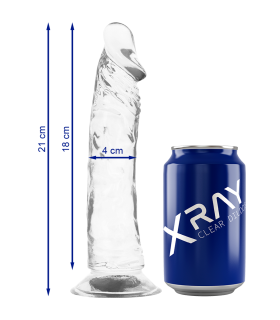 X RAY - CLEAR DILDO TRANSPARENTE 21 CM -O- 4 CM