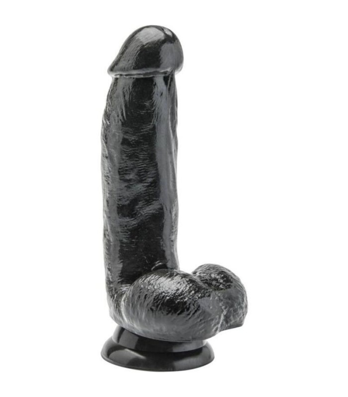 GET REAL - DILDO 12 CM CON TESTICULOS NEGRO
