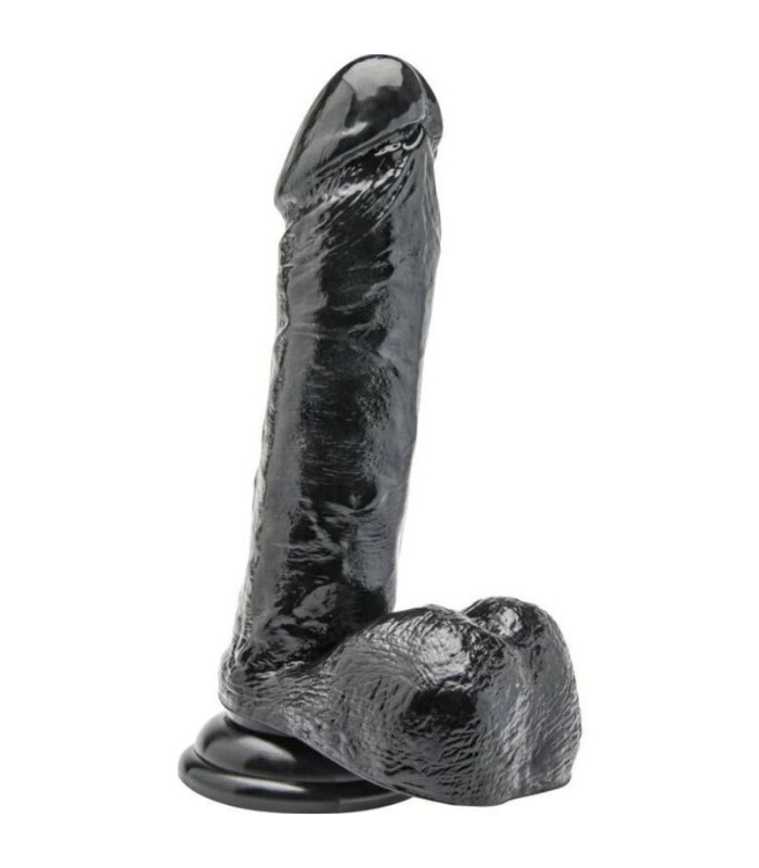 GET REAL - DILDO 18 CM CON TESTICULOS NEGRO