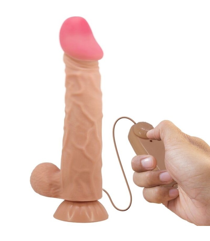 PRETTY LOVE - SLIDING SKIN SERIES DILDO REALÍSTICO CON VENTOSA PIEL DESLIZANTE CONTROL REMOTO NATURAL 24 CM