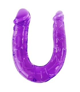 BAILE - DILDO DOBLE EN GELATINA FLEXIBLE LILA