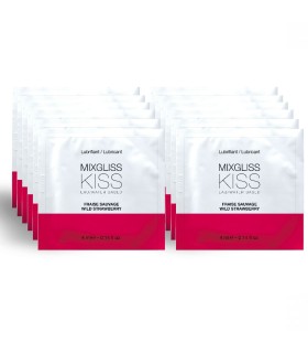MIXGLISS - LUBRICANTE BASE AGUA SABOR A FRESA 12 MONODOSIS 4 ML
