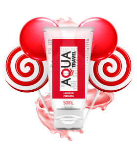 AQUA TRAVEL - LUBRICANTE BASE AGUA SABOR PIRULETA - 50 ML