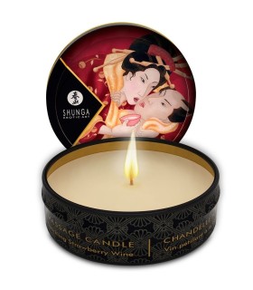 SHUNGA - MINI CARESS BY CANDELIGHT VELA MASAJE FRESAS Y CAVA 30 ML