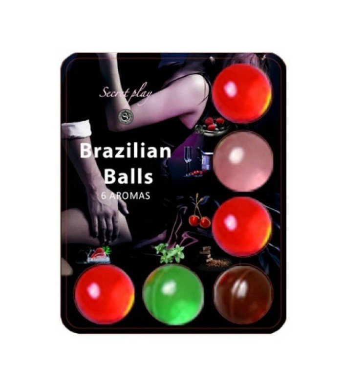 SECRETPLAY - 6 HOT BALLS LUBRICANTE CON AROMA DE FRUTAS