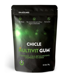 WUG GUM - MULTIVIT CHICLE VITAMINA C, H, D, BETACAROTENO, LICOPENO Y TÉ VERDE 10 UNIDADES