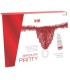 INTT RELEASES - PANTY BRASILEÑO ROJA CON PERLAS Y GEL LUBRICANTE 50 ML