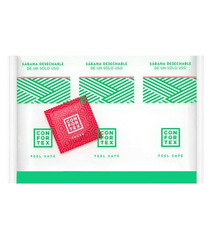 CONFORTEX - SABANAS HIGIÉNICAS DESECHABLES INVIDUAL + PRESERVATIVO FRESA