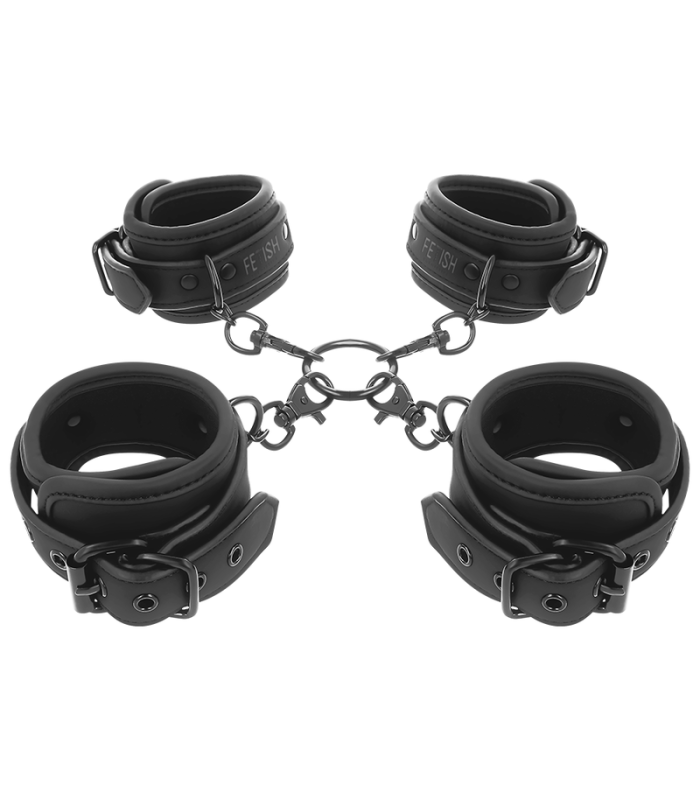 FETISH SUBMISSIVE - SET ESPOSAS MANOS Y TOBILLOS CON FORRO DE NOPRENO