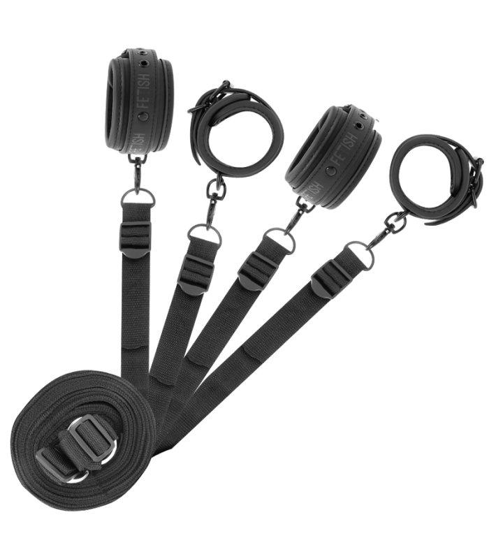 FETISH SUBMISSIVE - SET DE ESPOSAS Y ATADURAS CON FORRO DE NOPRENO