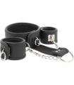 FETISH SUBMISSIVE - COLLAR Y ESPOSAS CUERO VEGANO CON FORRO DE NOPRENO