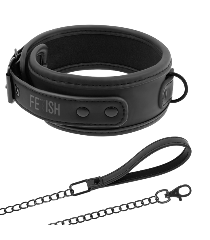FETISH SUBMISSIVE - COLLAR CON CADENA CON FORRO DE NOPRENO