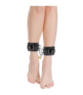 DARKNESS - ESPOSAS CUERO AJUSTABLES TOBILLOS NEGRO CON CANDADO
