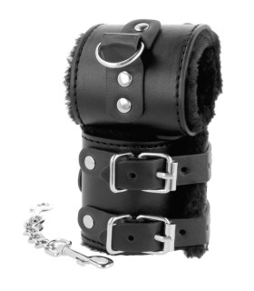 DARKNESS - ESPOSAS CUERO CON FORRO AJUSTABLES NEGRO