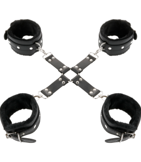 DARKNESS - ESPOSAS DE CUERO PARA PIES Y MANOS NEGRO