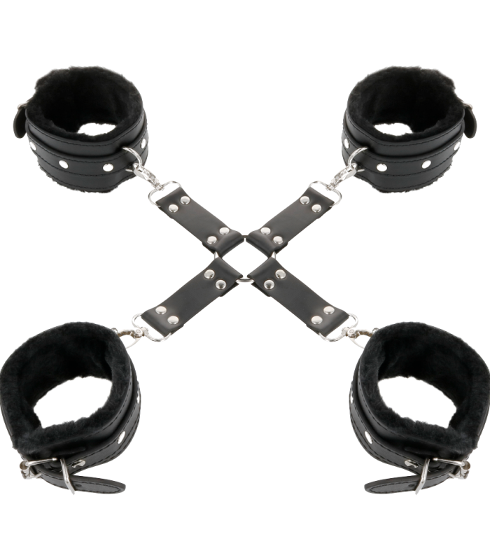 DARKNESS - ESPOSAS DE CUERO PARA PIES Y MANOS NEGRO