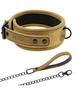 FETISH SUBMISSIVE ORIGEN - COLLAR CON CADENA CON FORRO DE NEOPRENO