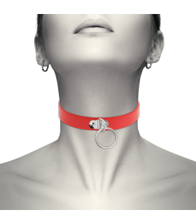 COQUETTE CHIC DESIRE - COLLAR CUERO VEGANO ROJO ACCESORIO WOMAN FETISH