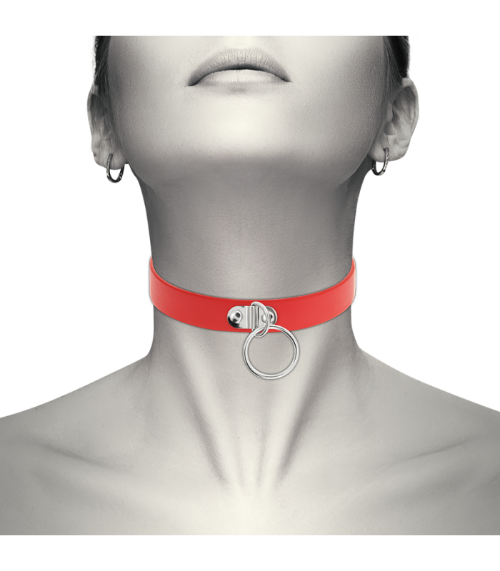 COQUETTE CHIC DESIRE - COLLAR CUERO VEGANO ROJO ACCESORIO WOMAN FETISH