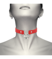 COQUETTE CHIC DESIRE - COLLAR CUERO VEGANO ROJO ACCESORIO CORAZÓN CON LLAVE