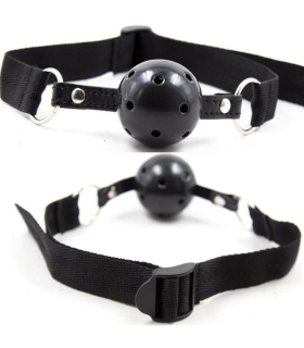 OHMAMA FETISH - MORDAZA BOLA TRANSPIRABLE TELA NEGRA