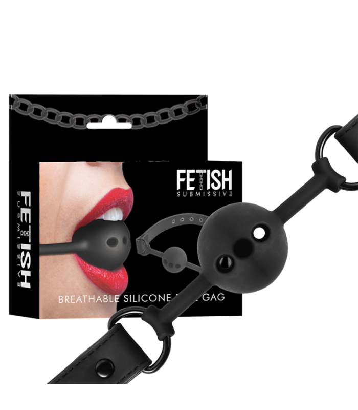 FETISH SUBMISSIVE BONDAGE - MORDAZA DE BOLA DE SILICONA TRANSPIRABLE
