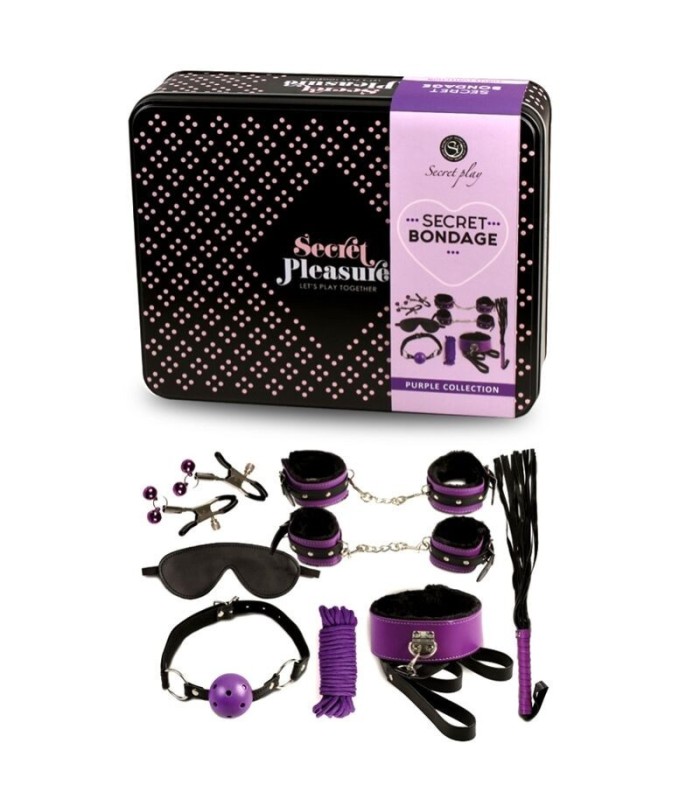SECRETPLAY - BDSM SET 8PCS LILA / NEGRO