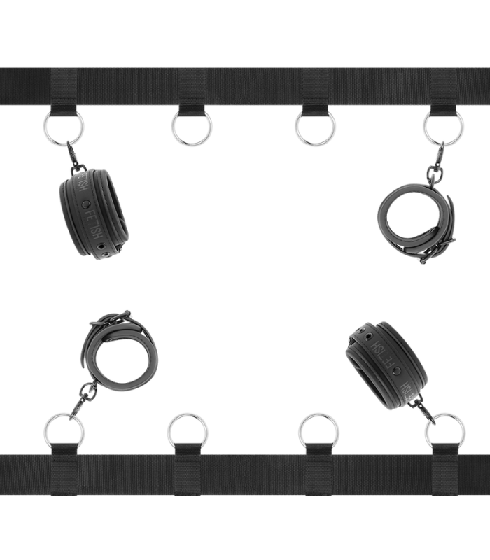 FETISH SUBMISSIVE - SET ATADURAS CAMA LUXURY CON FORRO DE NEOPRENO