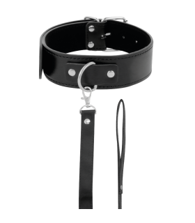 DARKNESS - COLLAR DE POSTURA CON CADENA LEATHER