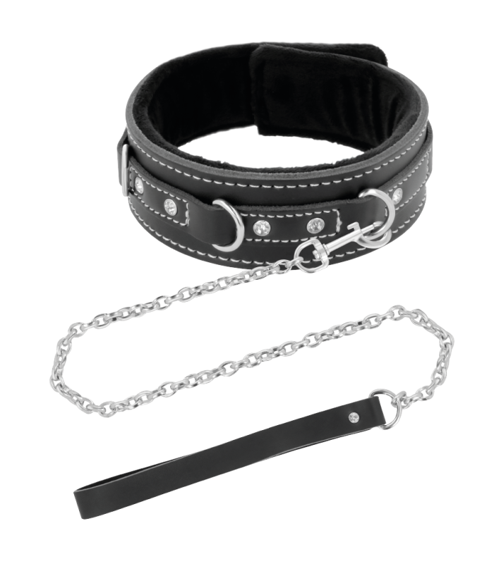 DARKNESS - COLLAR LEATHER CON CORREA ALTA CALIDAD