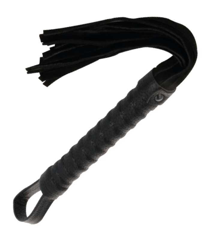 DARKNESS - LÁTIGO BONDAGE NEGRO CON MANGO DE PIEL