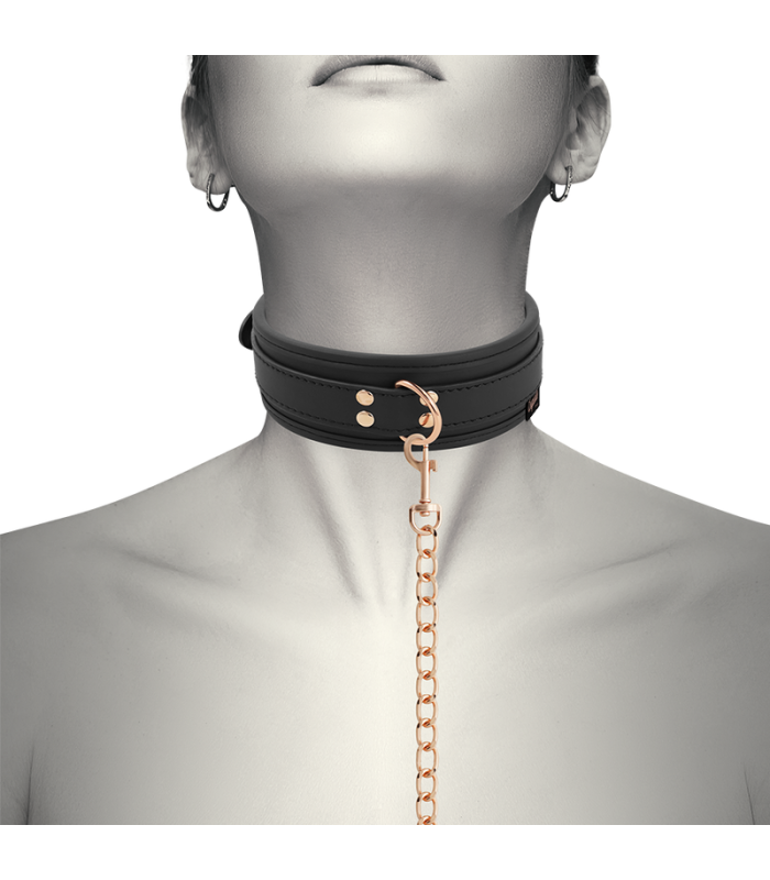 COQUETTE CHIC DESIRE - FANTASY COLLAR CUERO VEGANO CON CORREA Y FORRO DE NEOPRENO