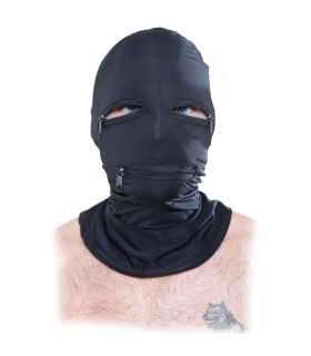 FETISH FANTASY SERIES - PASAMONTAÑAS CON CREMALLERAS NEGRO