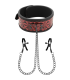 BEGME - RED EDITION COLLAR CON CADENAS Y PINZAS PEZONES CON FORRO DE NEOPRENO