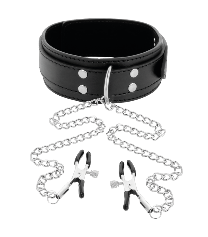 DARKNESS - COLLAR CON PINZAS PARA PEZONES NEGRO
