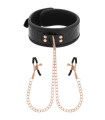 BEGME - BLACK EDITION COLLAR CON CADENAS Y PINZAS PEZONES CON FORRO DE NEOPRENO