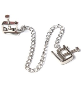 OHMAMA FETISH - PINZAS METALICAS TORNILLO CON CADENA