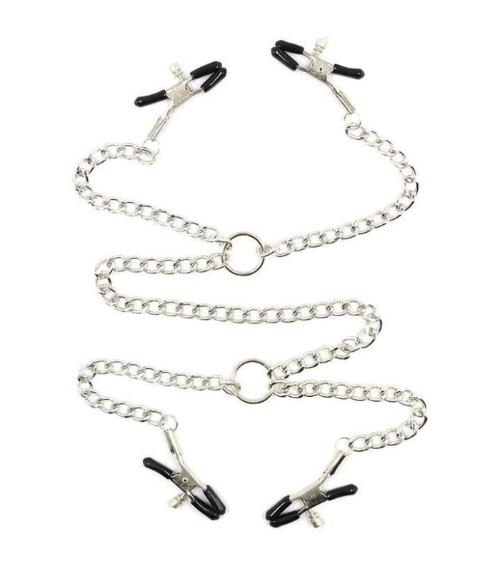 OHMAMA FETISH - 4 PINZAS PEZONES CON CADENAS