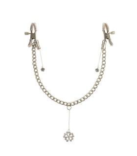 FETISH FANTASY SERIES - PINZAS CON CADENA PARA PEZONES TRÉBOL