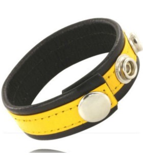 LEATHER BODY - CORREA CUERO AJUSTABLE PENE AMARILLO-NEGRA